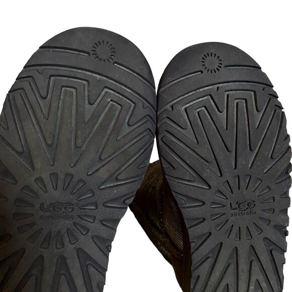 Ugg Bailey Bow Purple Gray Metallic Lizard Suede Sheepskin Ankle Boot 4 US/34EU - Picture 9 of 14